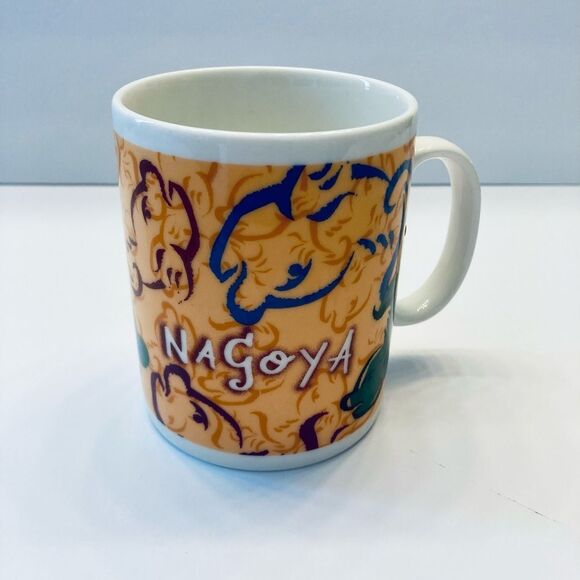 Starbucks Nagoya Japan 2005 Coffee Mug Cup Gold Blue Koi Fish - Picture 1 of 4